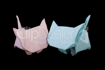 two cats origami
