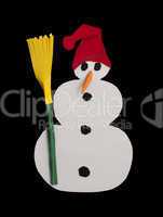 snowman isolated over black