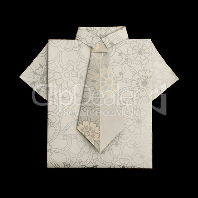 isolated paper made shirt.