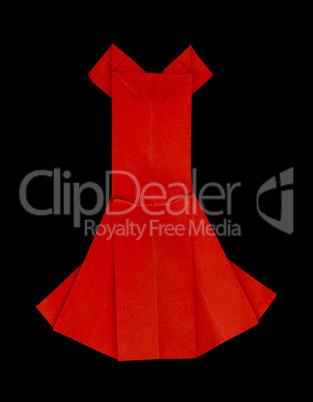 red dress made ??of paper.