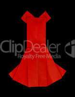 red dress made ??of paper.
