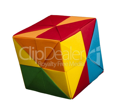 paper cubes folded origami style.