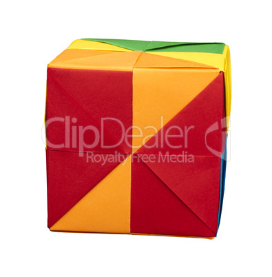 paper cubes folded origami style.