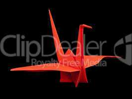 red crane bird origami