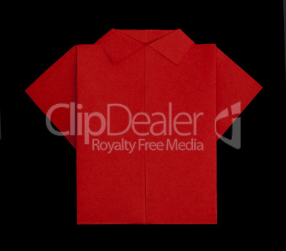 isolated paper made red shirt.