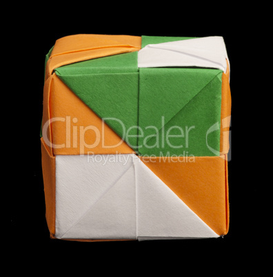 paper cubes folded origami style.