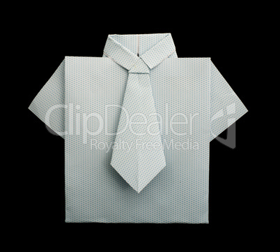 isolated paper made white plaid shirt.