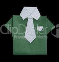 isolated paper made green shirt.
