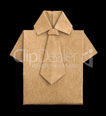 isolated paper made brown shirt.