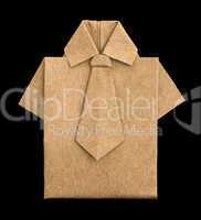 isolated paper made brown shirt.