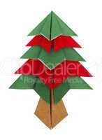 christmas tree made of paper. origami evergreen tree