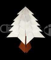 white christmas tree made of paper. origami evergreen tree