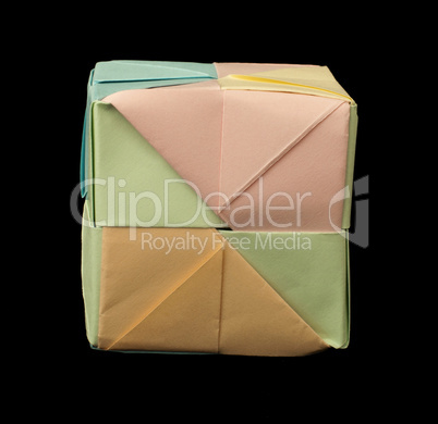 paper cubes folded origami style.