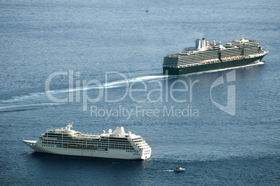 two big cruise ships