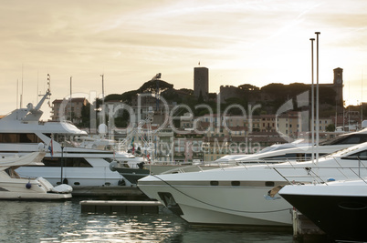 yachts moored in cannes