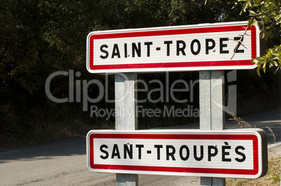 st. tropez road sign