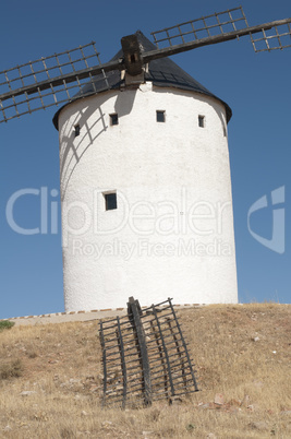 white ancient windmill