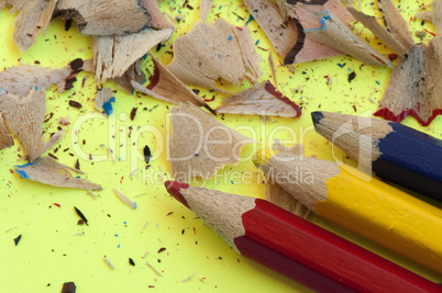 color pencils and pencil peels