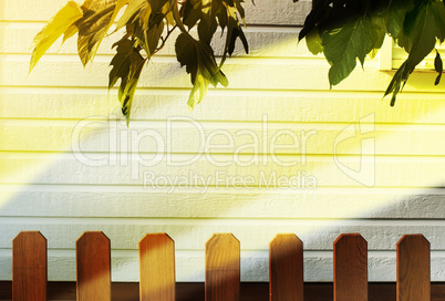 wooden decorative fence and  wall