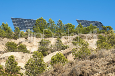 solar panels on the mountain