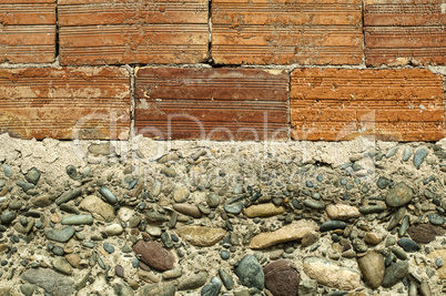 wall of bricks and stones