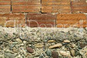 wall of bricks and stones