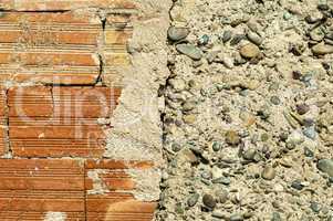 wall of bricks and stones