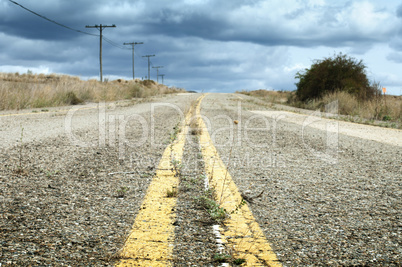 old dramatic asphalt road