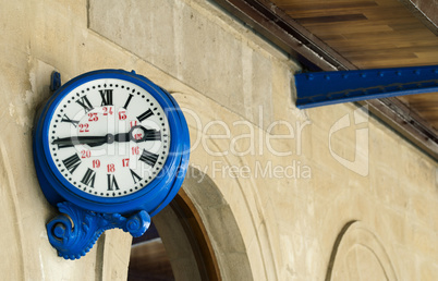 antique external clock on  railway station