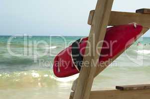 red buoy for a lifeguard to save people