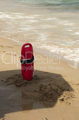 red buoy for a lifeguard to save people