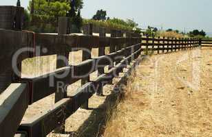 wooden fence on ranch