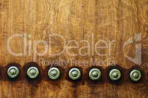 ornaments on a wooden door