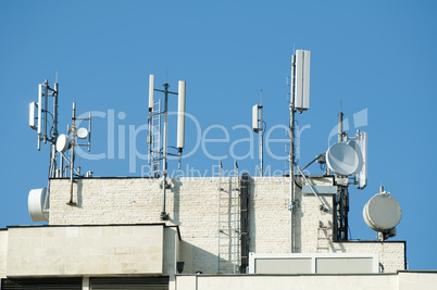 gsm transmitters on a roof