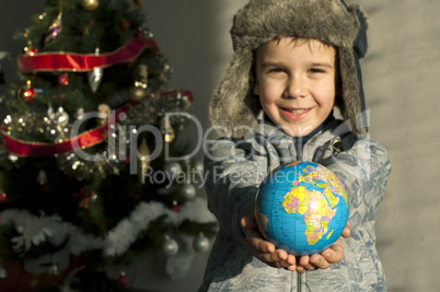 child who give as gift the world