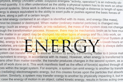 typed text energy on paper