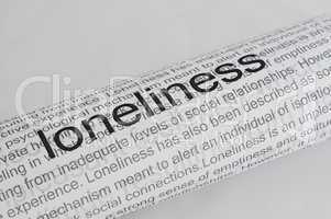 typed text loneliness on paper