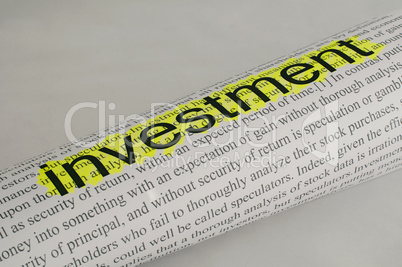 text investment on paper