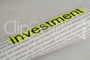 text investment on paper