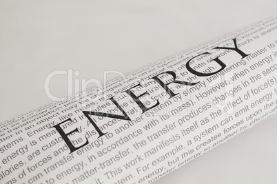 typed text energy on paper