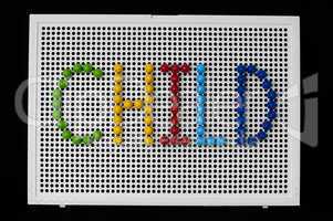 text child on mosaic