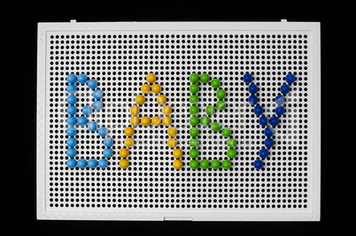 text baby on child mosaic