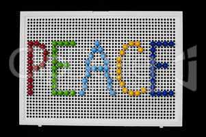 text peace on child mosaic