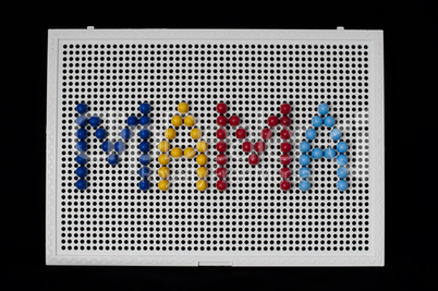 text mama on child mosaic