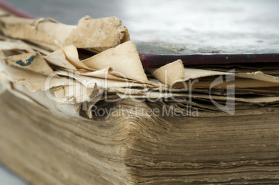 old worn paper sheets of book