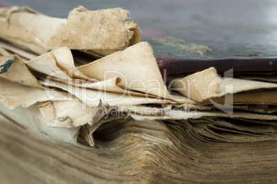 old worn paper sheets of book