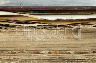 old worn paper sheets of book
