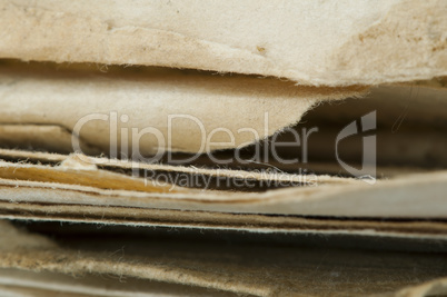 old worn paper sheets of book