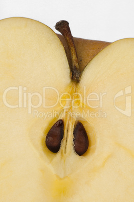 Cut apple closeup background