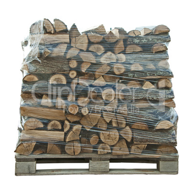 Packaged stack of freshly cut trees